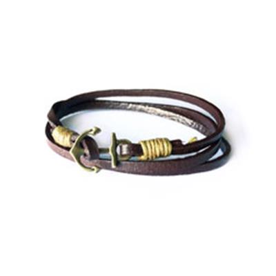 PULSERA DE CUERO MARRÓN L: 53 CM