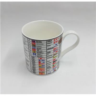 TAZA CÓDIGO DE BANDERAS DE PORCELANA FINA INGLESA