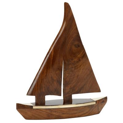 MAQUETA VELERO SAILBOAT DE MADERA         23 X 18 CM