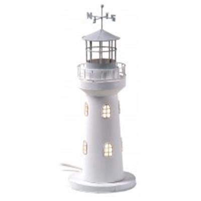 FARO MARINERO DECORATIVO ELECTRIFICADO DE HOJALATA DIÁMETRO: 16,5 CM ALTURA: 48 CM