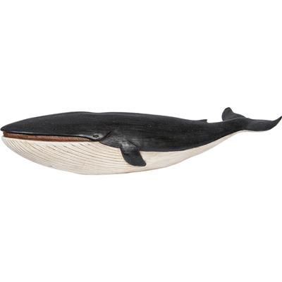 BALLENA DE RESINA. COLOR BLANCA Y NEGRA 87 CMS.