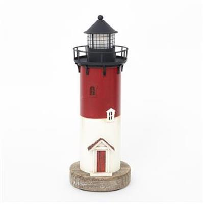 FARO MARINERO DECORATIVO DE MADERA CON LED, DIÁMETRO:11CM ALTURA:31CM