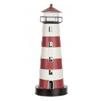 FARO MARINERO DECORATIVO. ROJO Y BLANCO. Altura 25,40 cm.